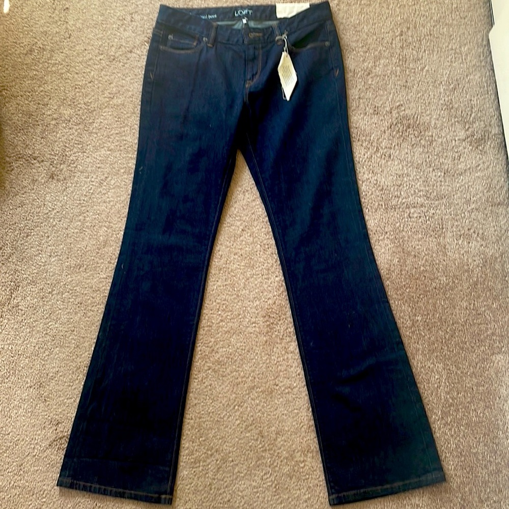 LOFT NWT Original Boot Cut Dark Denim Jeans Size 6/28